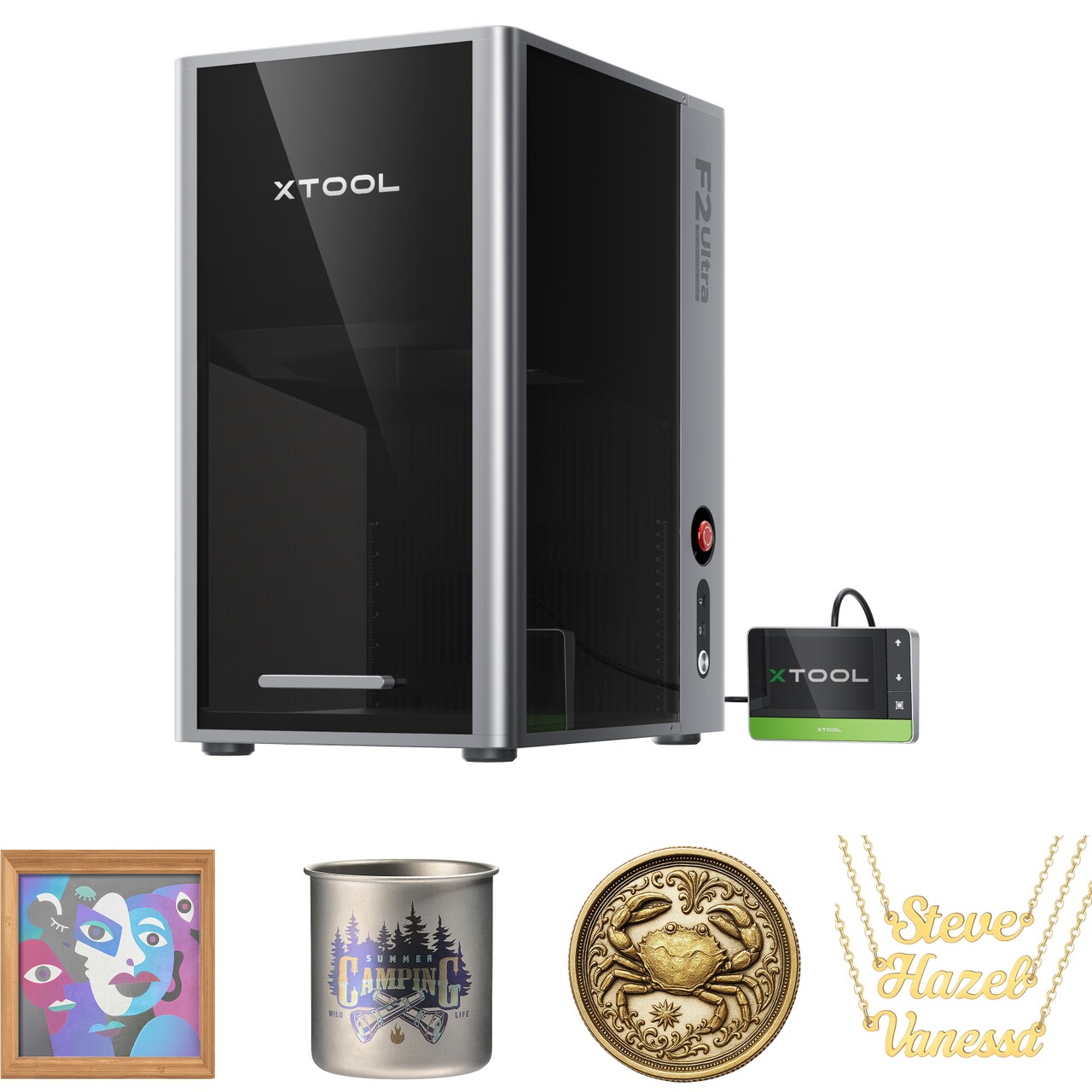 xTool F2 Ultra Single 60W MOPA Fiber Laser Engraver, 100+ Color Metal Engraving, Dual 48MP Cameras, 15,000mm/s Ultra-Fast, AI Powered 3D Laser Engraving Machine